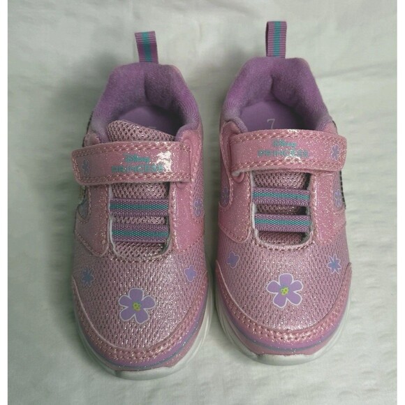 Disney Princess Toddler Pink Light Up Athletic Sneakers Size 7c Kids Shoes - Picture 6 of 12